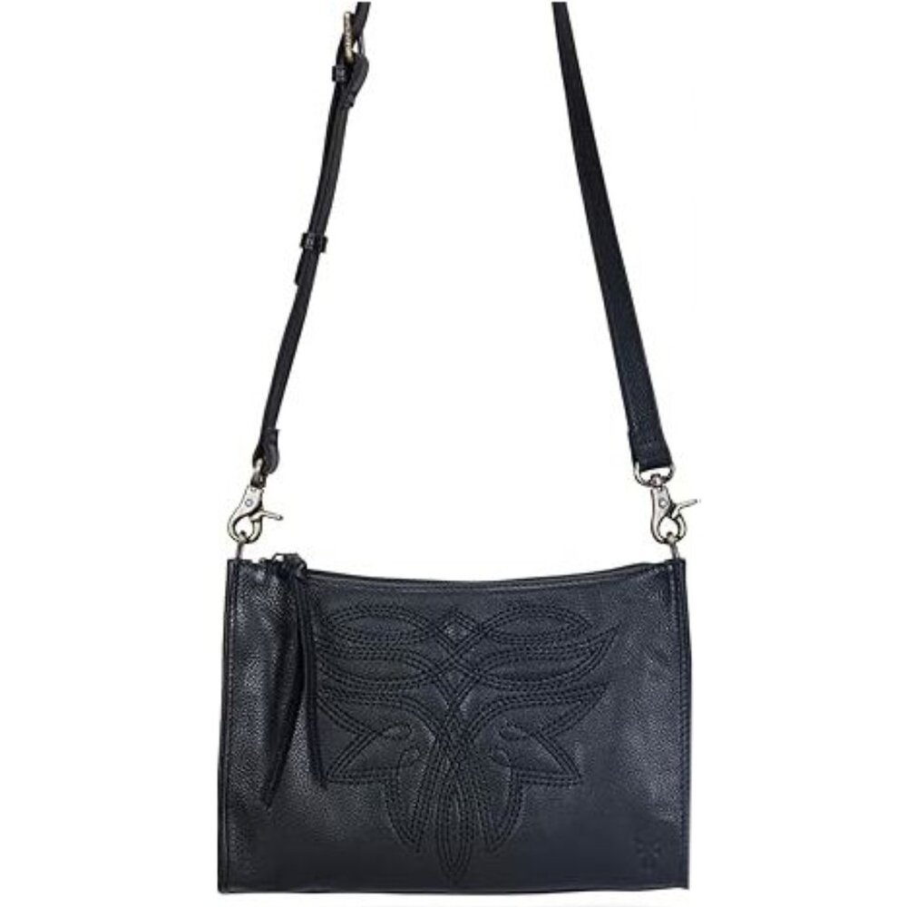 NWT Frye Women's Charlene Leather Crossbody, Black - Picture 3 of 12